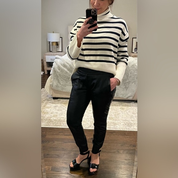 Black Genuine Leather Jogger Pant - Picture 3 of 16